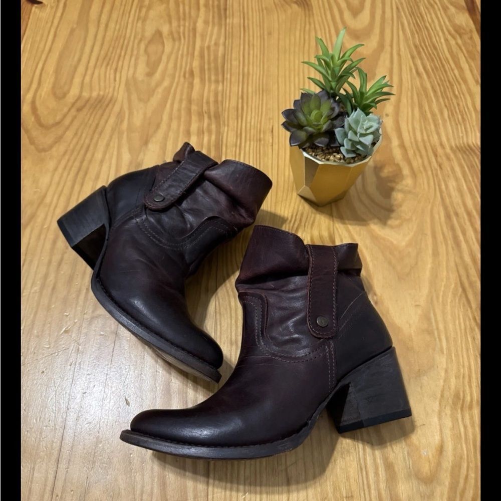 Freebird by Steven Womens Shena Brown Slouchy Leather Booties SIZE 6